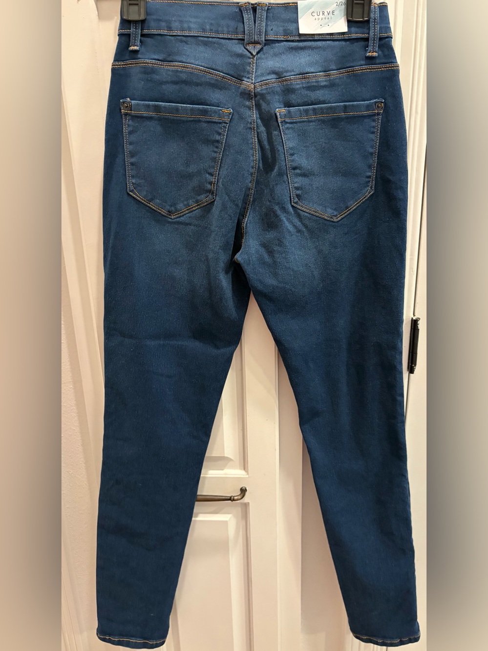 NWT CURVE APPEAL Blue High-Rise Jeggings Women Size 2/26 Extremely Comfortable - Picture 2 of 4